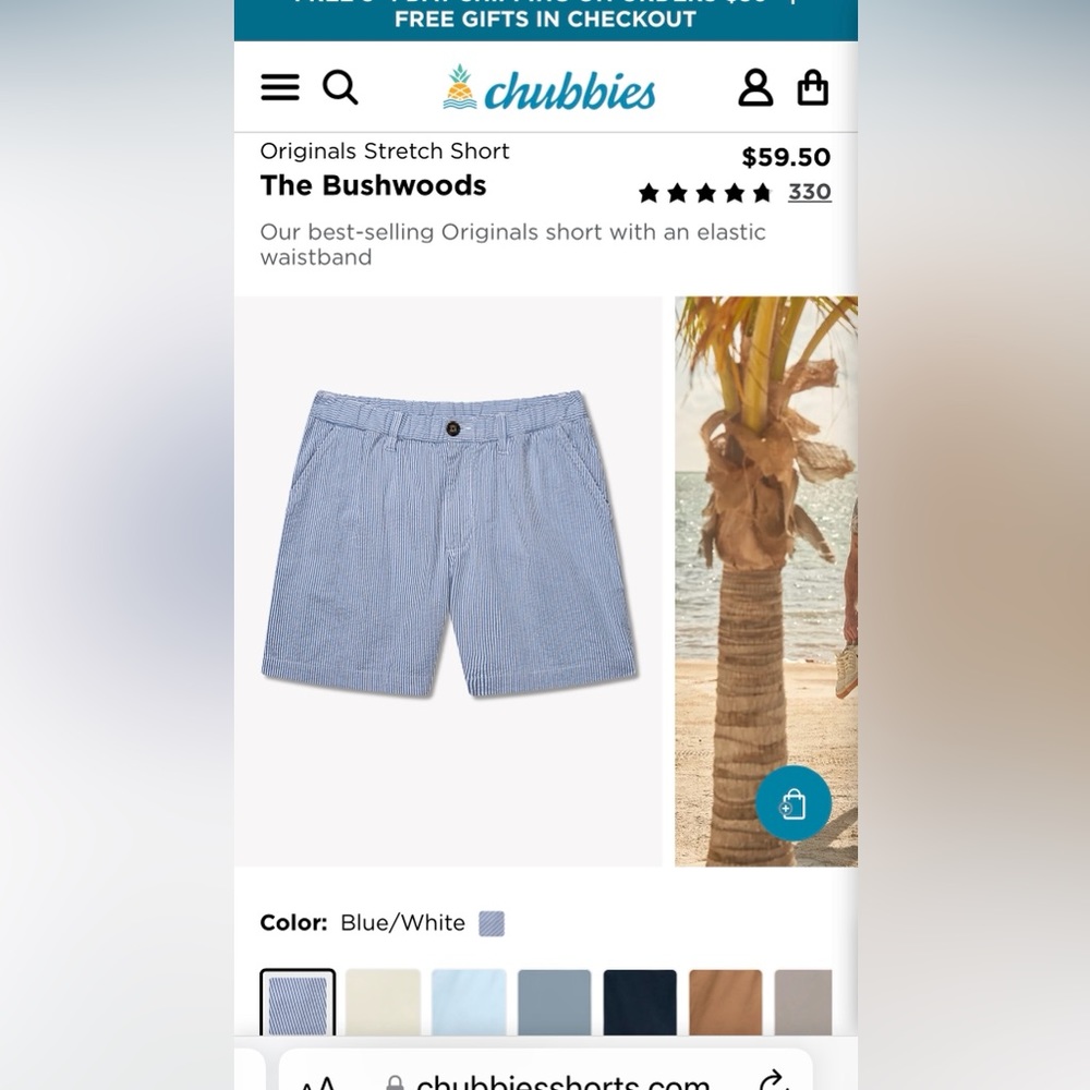 Chubbies Blue Seersucker Short